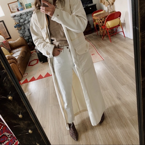 Vintage Jackets & Blazers - Vintage cream cotton canvas ranch jacket duster